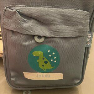 Personalized Stuck on You lunch bag with name "Jakob"